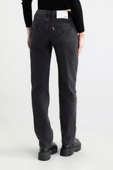 Jeans straight fit nero délavé