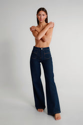 Jeans palazzo blu scuro