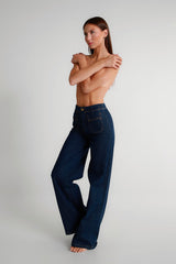Jeans palazzo blu scuro