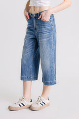 JEANS WIDE LEG CROP