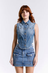 GILET JEANS CROP
