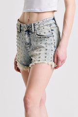 SHORTS DENIM CON BORCHIE
