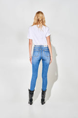 Jeans Skinny Blu a Vita Alta
