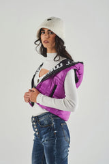 Gilet Imbottito Donna con Cappuccio
