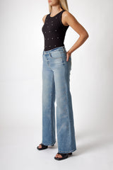 JEANS WIDE LEG VITA REGOLARE LAVAGGIO MEDIO
