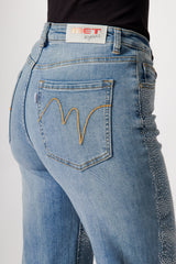 JEANS WIDE LEG VITA REGOLARE LAVAGGIO MEDIO