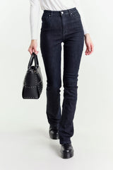 Jeans a Zampa Nero a Vita Regolare