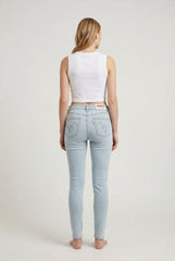 Jeans Donna Skinny Fit Denim Chiaro – Vita Media, Effetto Pulito