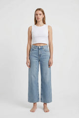 Jeans Donna Wide Leg Cropped – Denim Chiaro