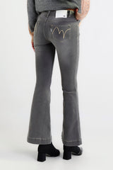 Jeans bootcut grigio délavé
