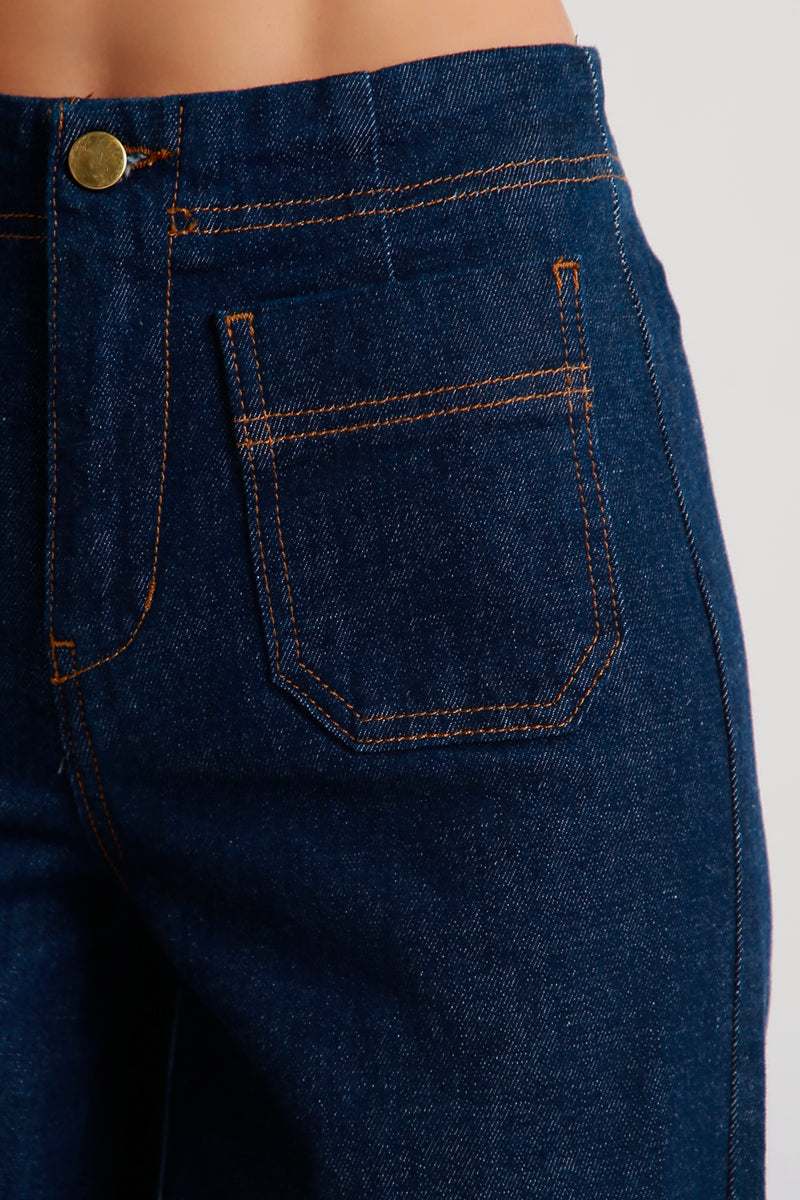 Jeans palazzo blu scuro