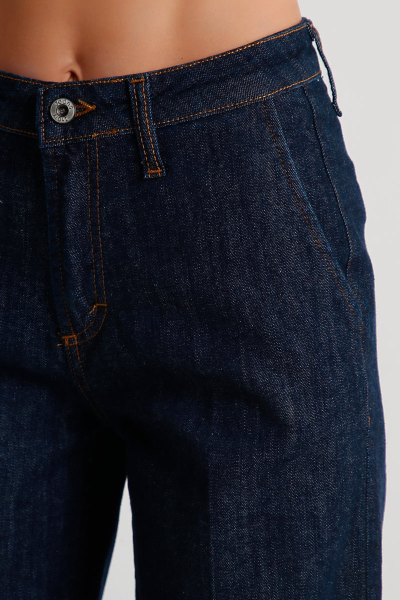 Jeans a palazzo blu indaco