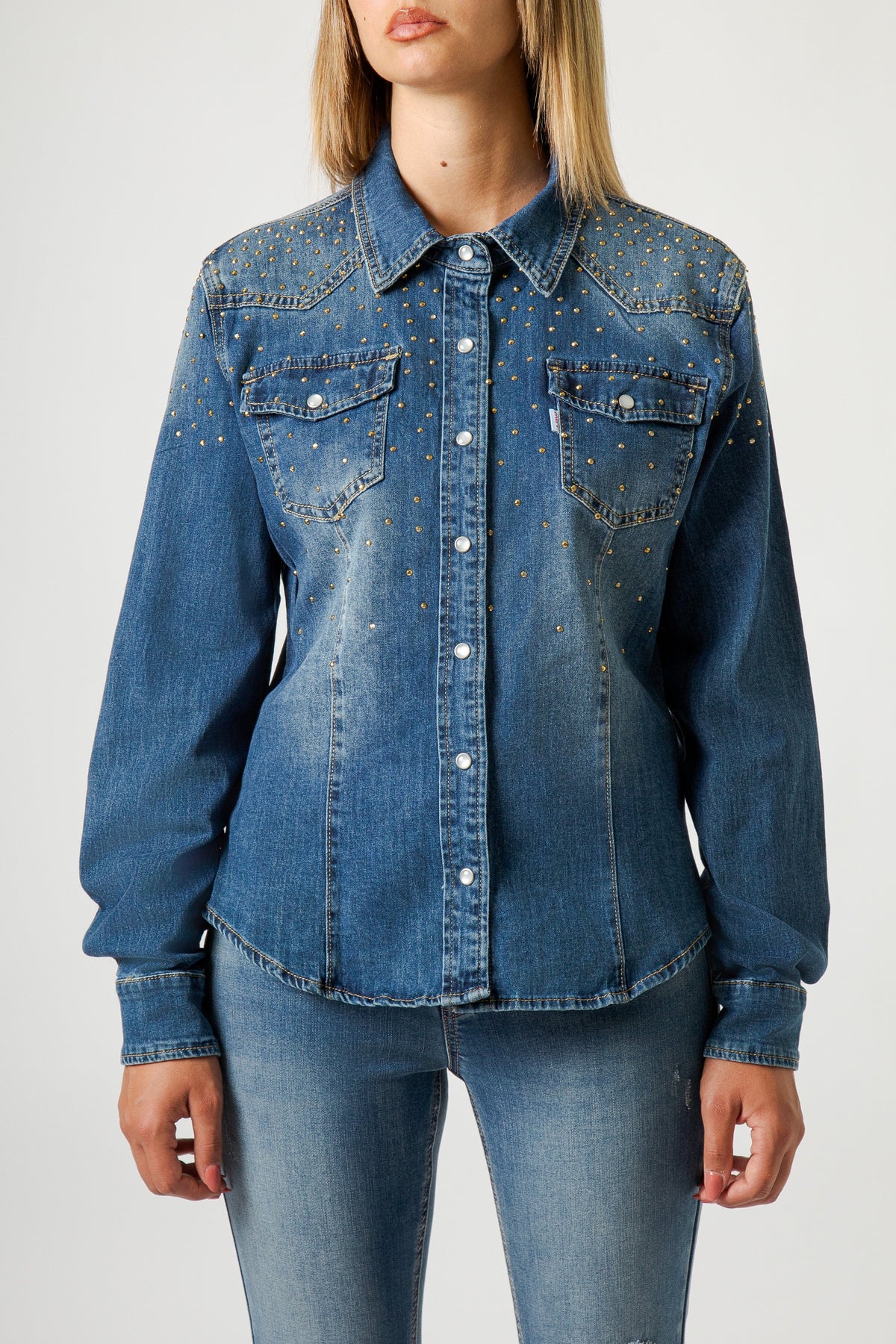 CAMICIA OVER CON STRASS