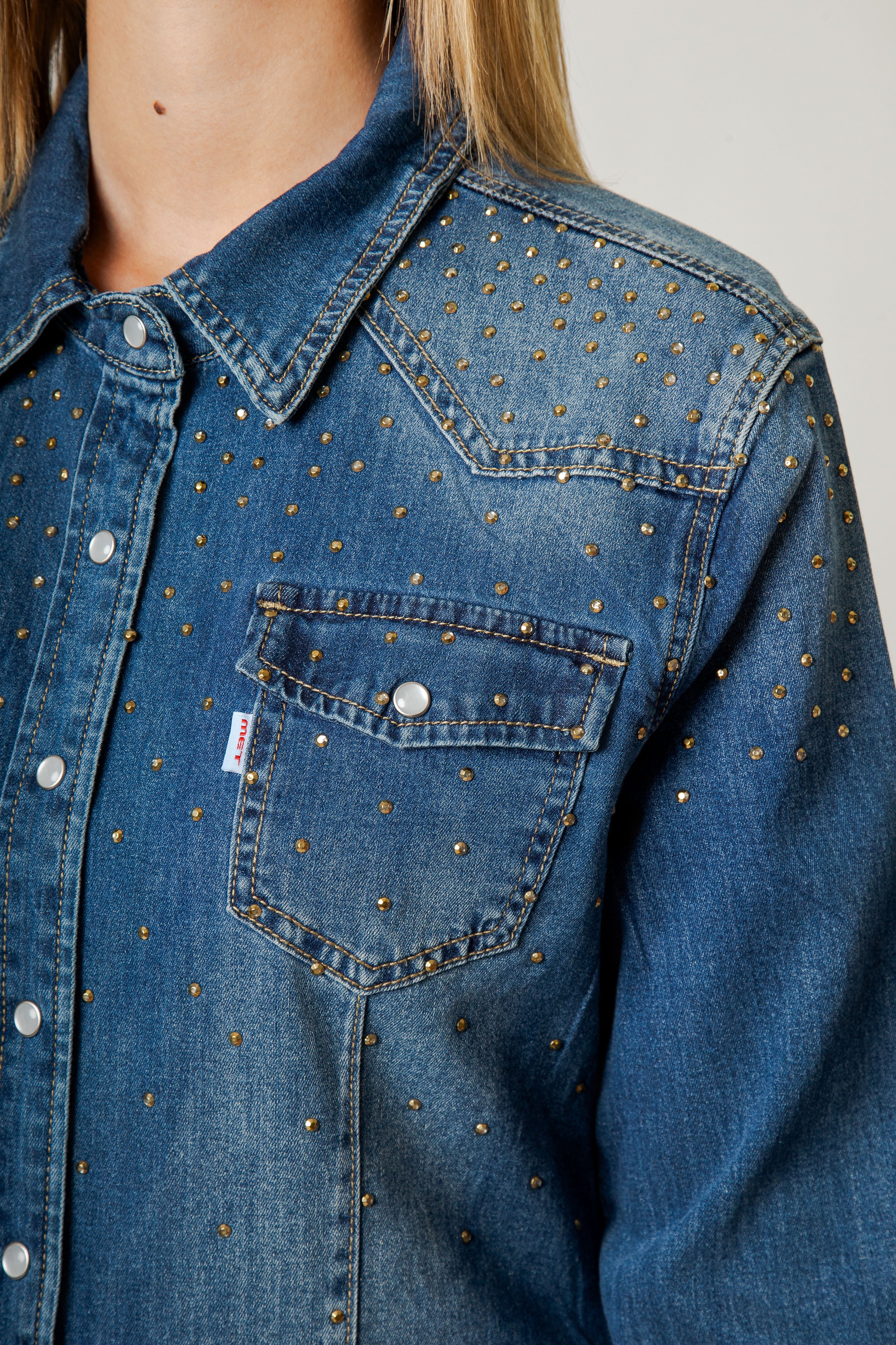 CAMICIA OVER CON STRASS