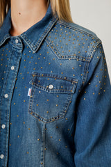 CAMICIA OVER CON STRASS