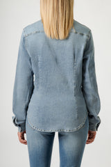 Camicia Giacca Donna in Denim – Lavaggio Medio, Taglio Slim