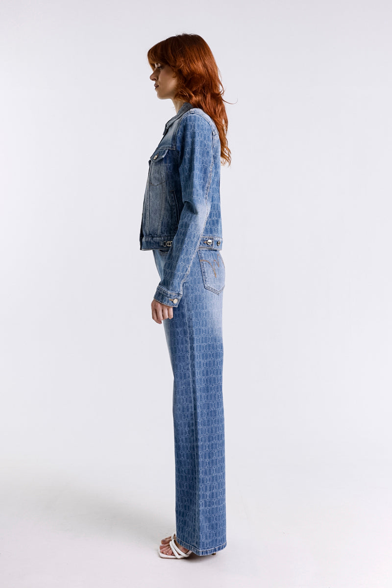 PANTALONE DENIM STAMPA LOGO