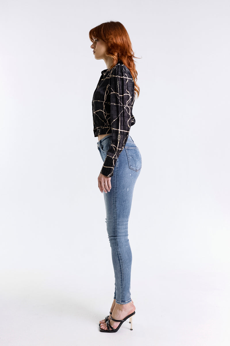 CAMICIA CROP LOGO CATENA