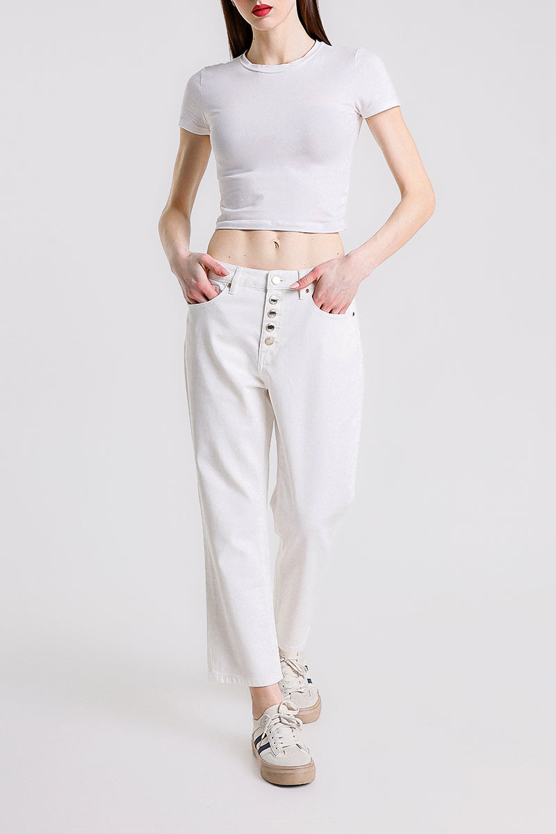 PANTALONE MUM FIT IN BULL DENIM