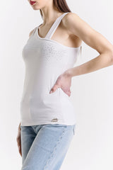 TOP MONOSPALLA CON STRASS