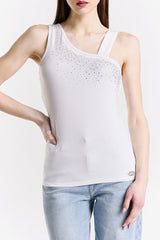 TOP MONOSPALLA CON STRASS