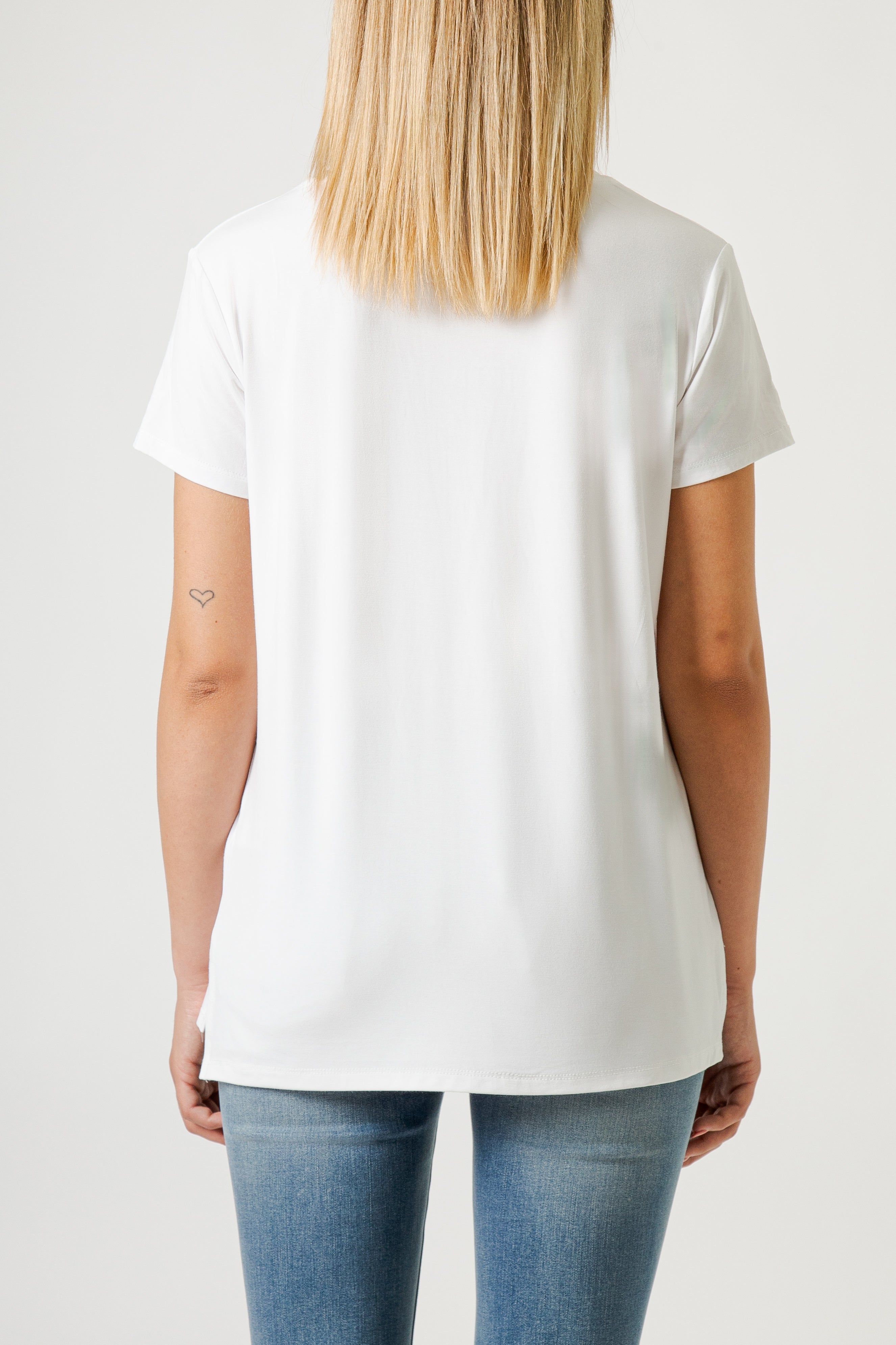 T-SHIRT GIROCOLLO LOGO STRASS