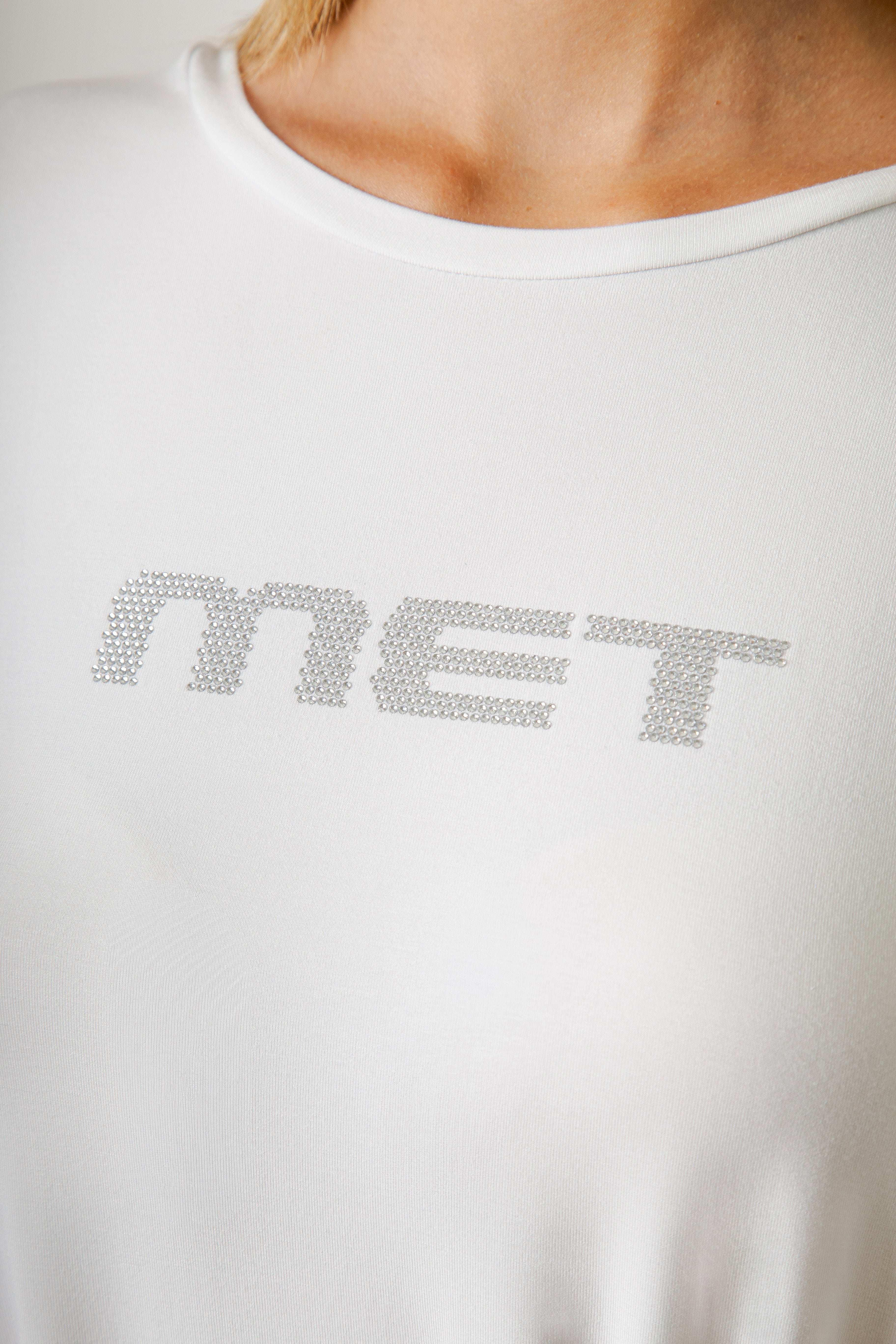 T-SHIRT GIROCOLLO LOGO STRASS