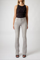Jeans Donna Flare Fit Grigio – Denim Elasticizzato a Vita Media, Gamba Leggermente Svasata