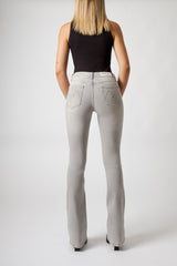 Jeans Donna Flare Fit Grigio – Denim Elasticizzato a Vita Media, Gamba Leggermente Svasata