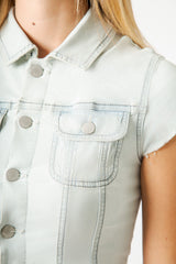Abito Donna Denim Slim Fit con Bottoni – Mini Dress, Stile Casual Chic