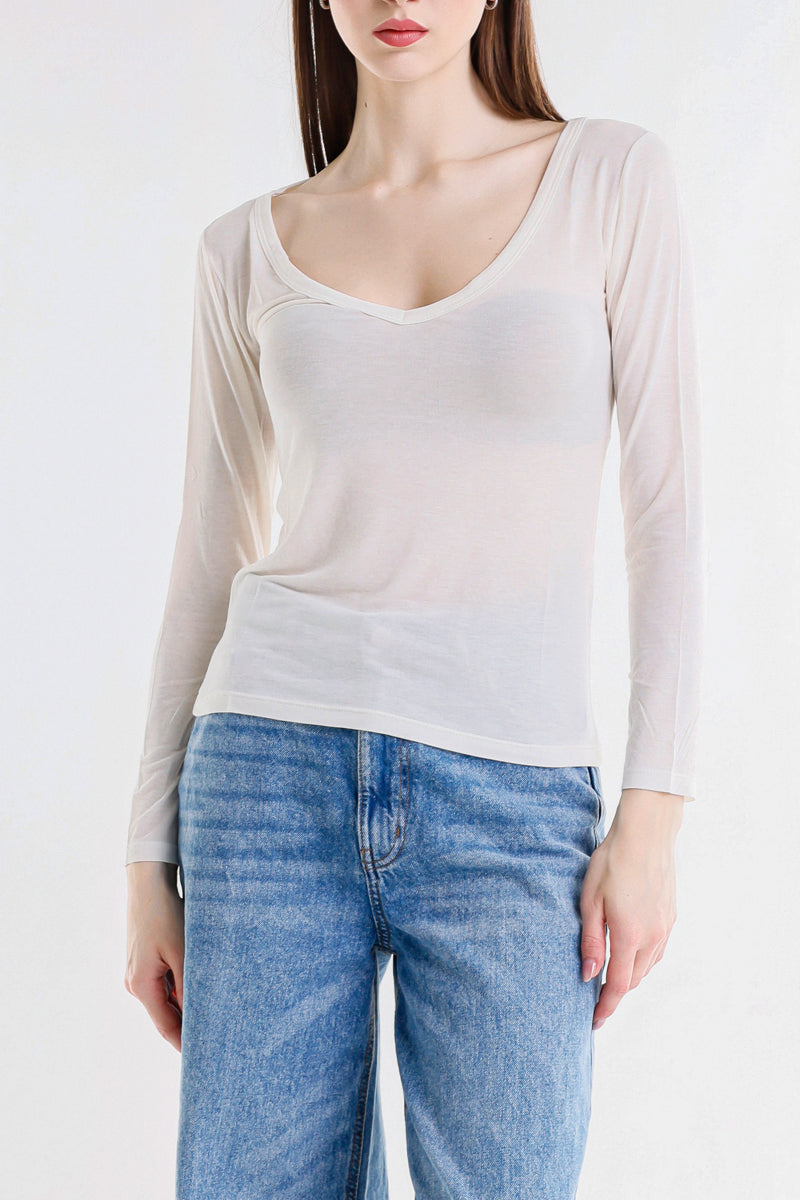 T-SHIRT SCOLLO A V