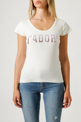 T-SHIRT SCRITTA LAMINATA