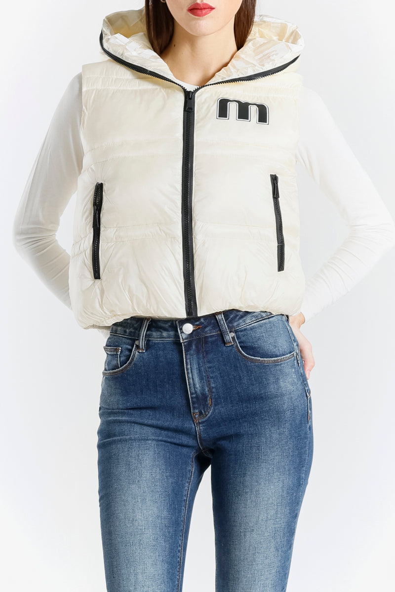 Gilet Imbottito Donna con Cappuccio