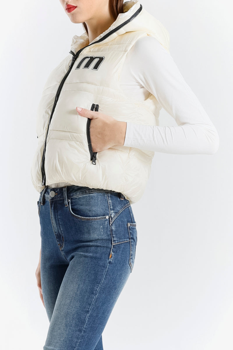 Gilet Imbottito Donna con Cappuccio
