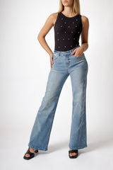 JEANS WIDE LEG VITA REGOLARE LAVAGGIO MEDIO