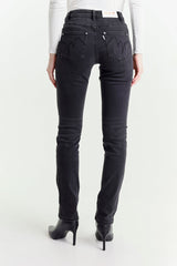 Jeans Gamba Dritta Nero Vita Regolare