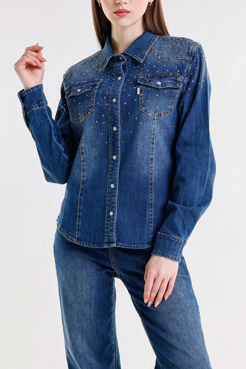 CAMICIA CON STRASS