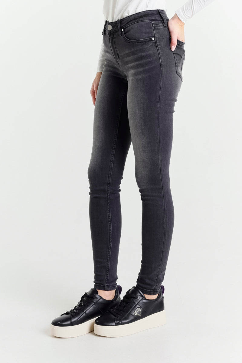 Jeans Skinny Grigio Vita Regolare