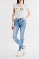 PANTALONE SUPER SKINNY CON STRASS