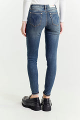Jeans Skinny Blu Medio a Vita Regolare
