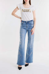 PANTALONE MARIA A ZAMPA CON STRASS