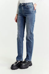 Jeans Gamba Dritta Blu Vita Alta