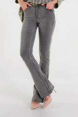 Jeans bootcut grigio délavé