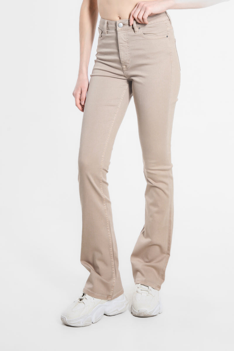 Pantaloni Colorati a Zampa a Vita Alta