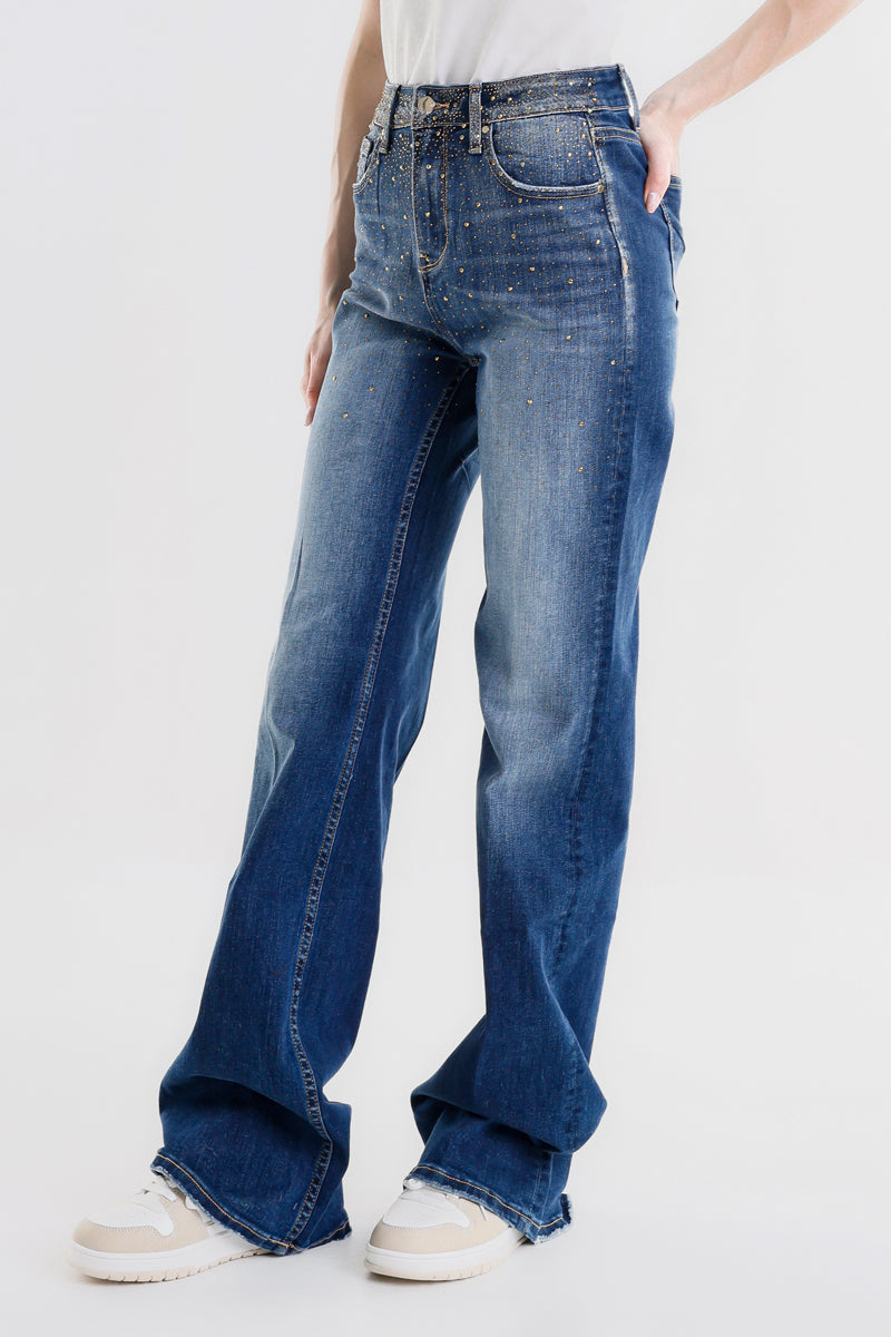 PANTALONE VIVIENNE WIDE LEG STRASS