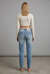 Jeans Donna Skinny Fit Denim Chiaro con Micro Strass – Vita Media, Effetto Luminoso