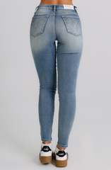 Jeans Donna Slim Fit Denim Chiaro – Vita Media, Effetto Second Skin