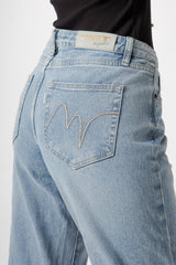 Jeans Donna Cropped Straight – Denim Chiaro Lavaggio Vintage